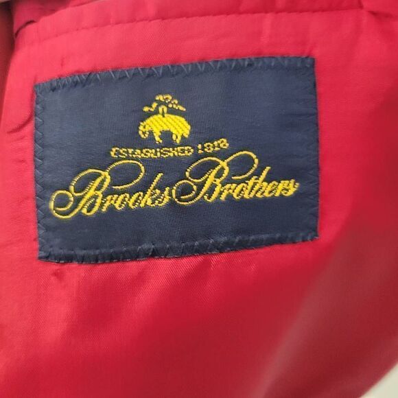 Brooks Brothers Red 100% Wool Lined Double Breasted Blazer Gold Buttons Women's - Picture 5 of 6